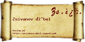Zsivanov Ábel névjegykártya