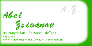 abel zsivanov business card